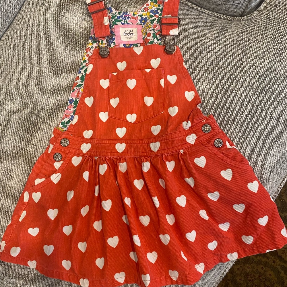 Mini Boden 3T Heart Dress Valentine’s Day